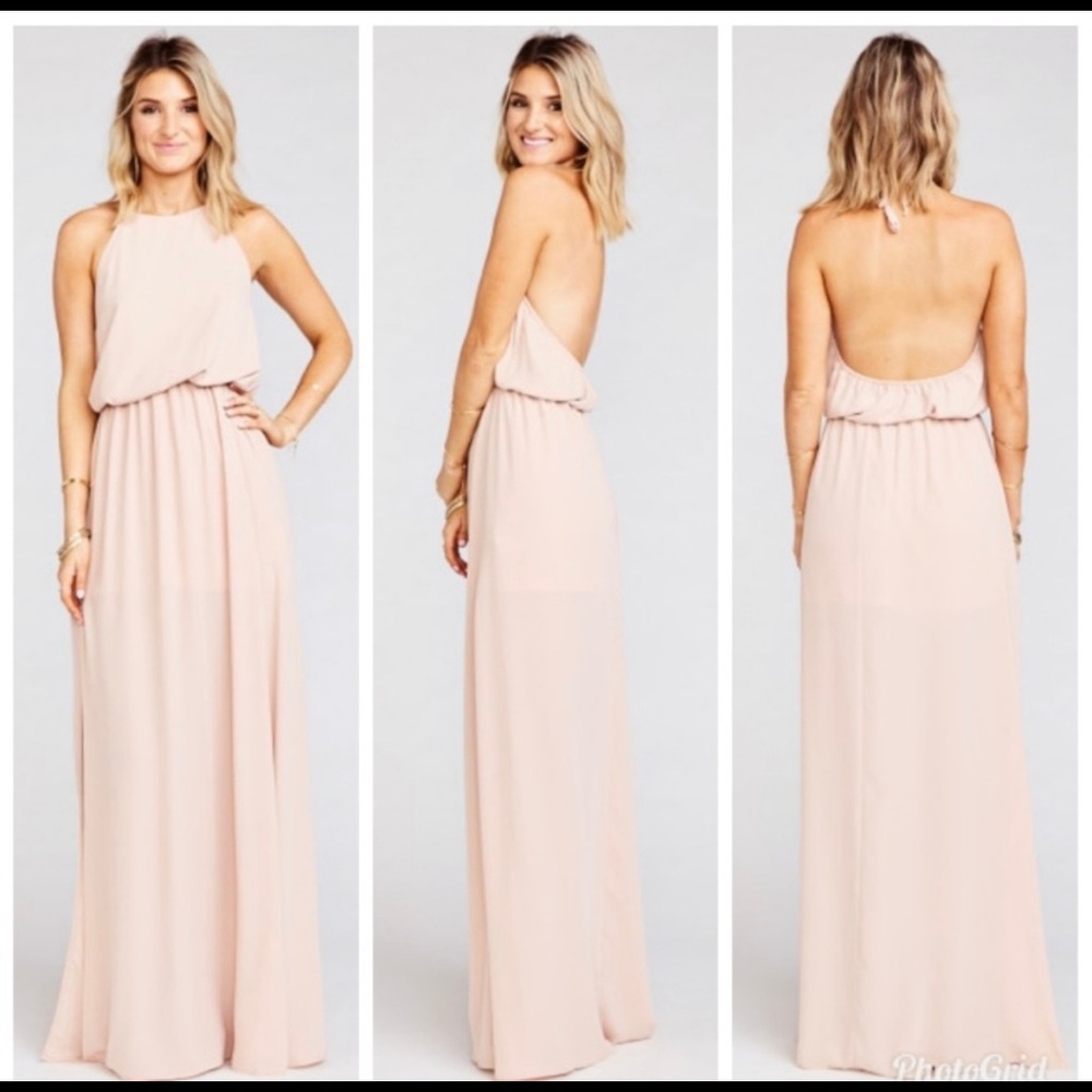 Heather Halter Dress ~ Dusty Blush Crisp (NEVER WORN. Tags on!)